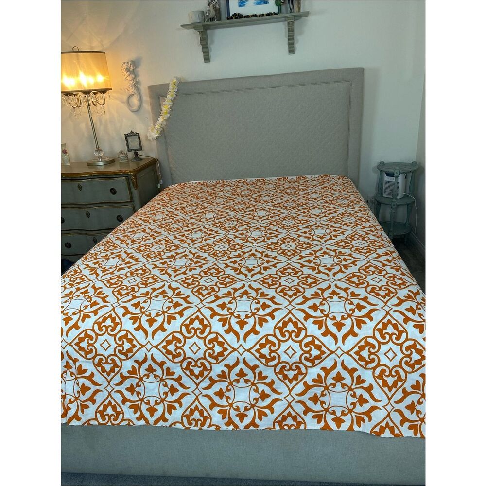 IKEA Orange and White Patterned Duvet Cover - Picture 3 of 6